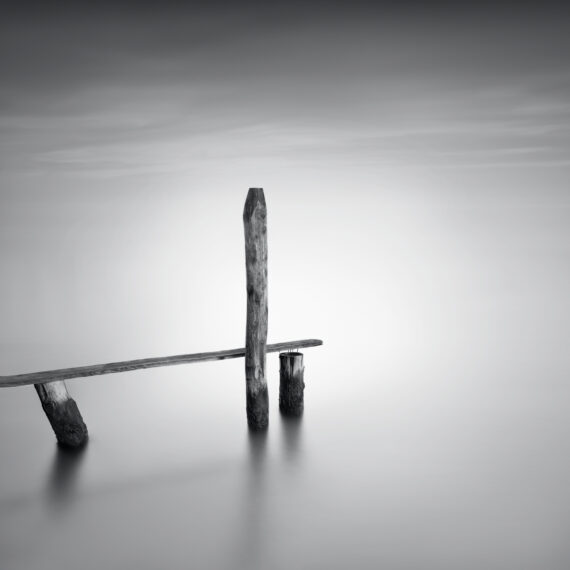 Wooden jetty minimalism with water