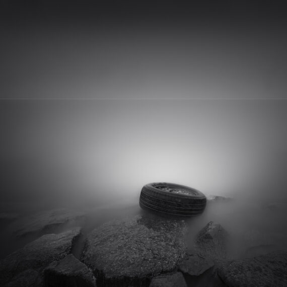 old tire in the water markermeer